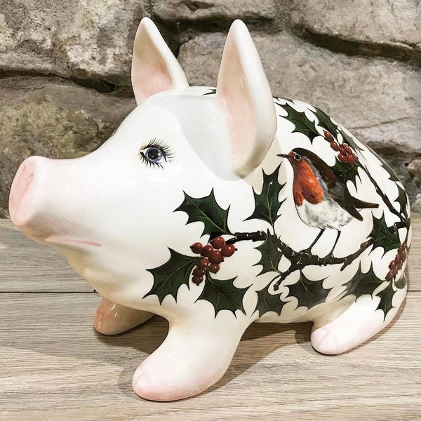 Robin and Holly Medium Pig