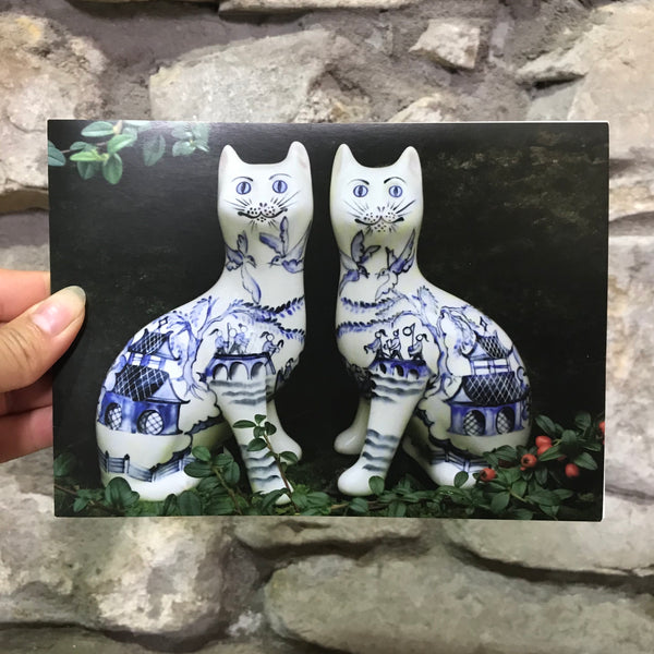 Willow Pattern Cats Card