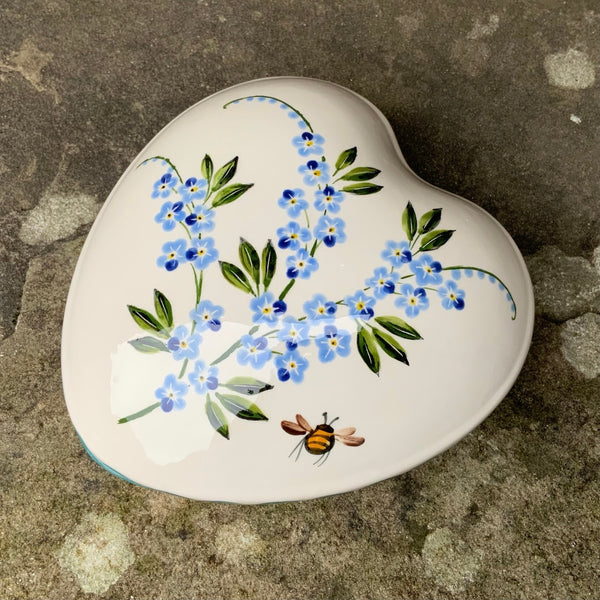 Forget Me Not Large Heart Trinket Box