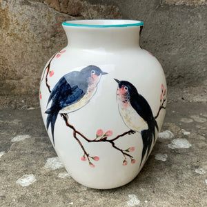 Swallow and Cherry Blossom Esther Vase