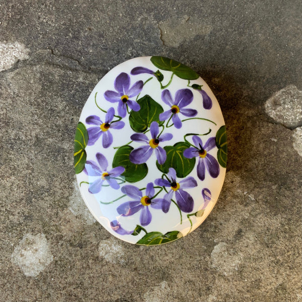 Sweet Violet Oval Trinket Box
