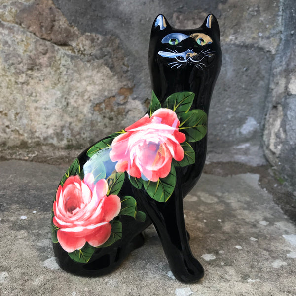 Cabbage Rose Black Small Cat
