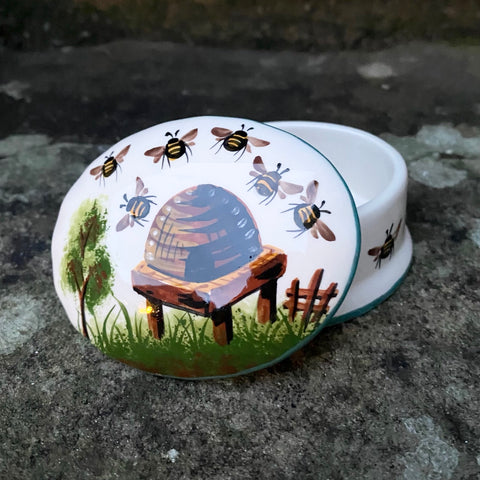 Beehive Small Oval Trinket Box