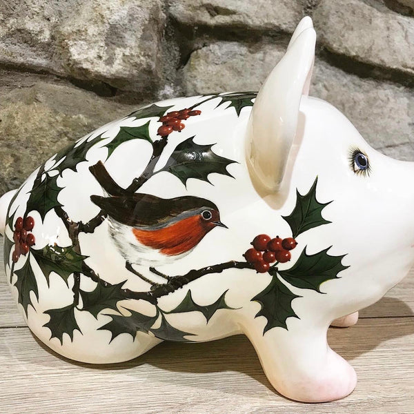 Robin and Holly Medium Pig